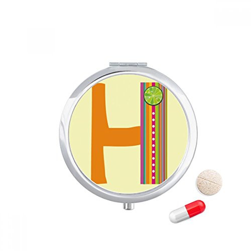 H Alphabet Orange Fruit Cute Pattern Pill Case Pocket Medicine Storage Box Container Dispenser