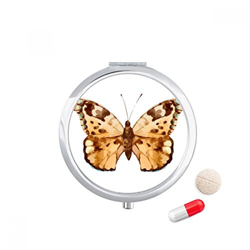 Butterfly with Brown Wings Pill Case Pocket Medicine Storage Box Container Dispenser