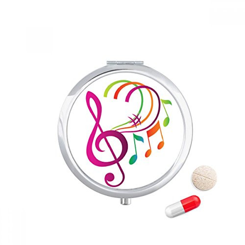 Music Notation Green Orange Pink Pill Case Pocket Medicine Storage Box Container Dispenser