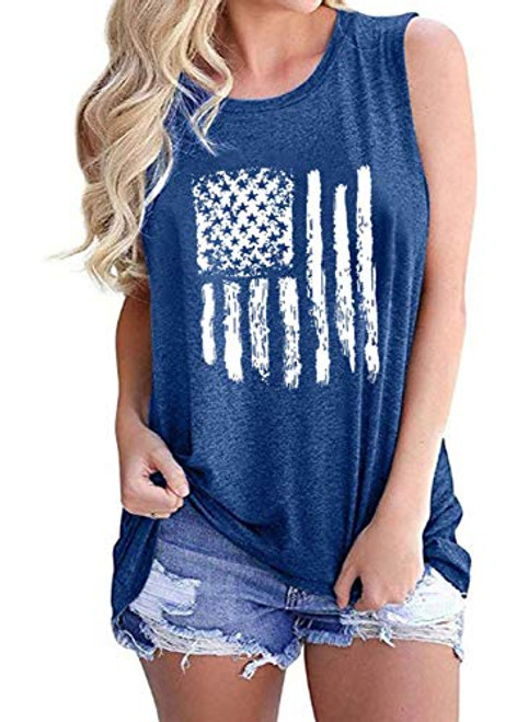 Women's American Flag Tank Top for Women 4th of July Stars Stripes Sleeveless Patriotic T Shirts-Blue, L- Women's American Flag Tank Top for Women 4th of July Stars Stripes Sleeveless Patriotic T Shirts-Blue, L-