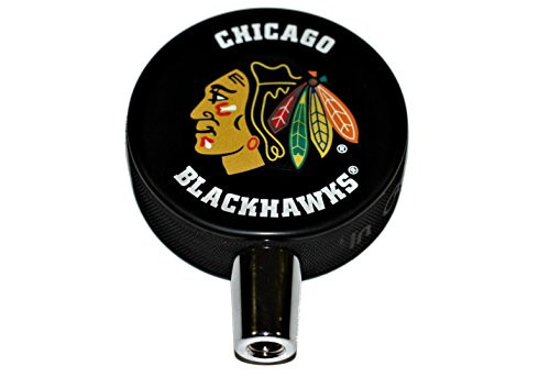 EBINGERS PLACE Chicago Blackhawks Basic Logo Hockey NHL Puck Beer Tap Handle