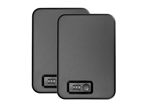 Zuwo Pistol Safe, Portable Travel Gun Safe, Quick-Access Handgun Lock Box, Gun Safes for Cars, Combination Lock Box, 2 Pack