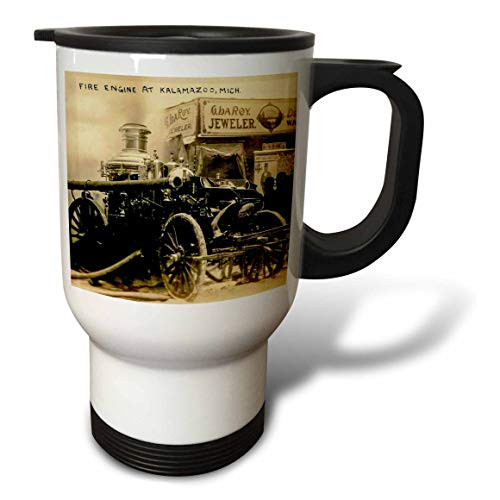 3dRose Magic Lantern Slide Fire Engine Kalamazoo Michigan 1900 - Travel Mugs -tm-334955-1-