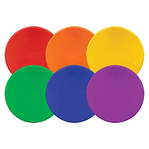 Champion Sports Poly Spot Markers, 12-inch - Set of 6, Multi-Color