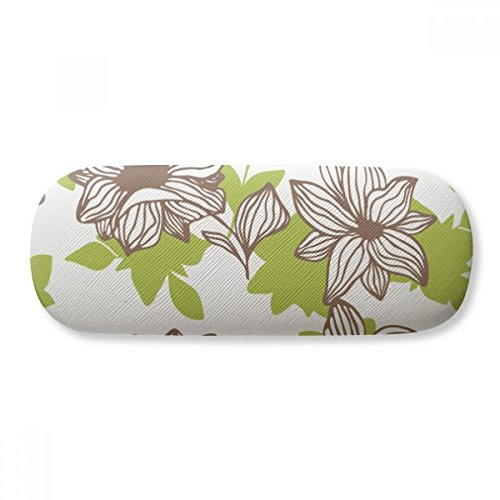 Light Brown Flower Plant Paint Glasses Case Eyeglasses Hard Shell Storage Spectacle Box