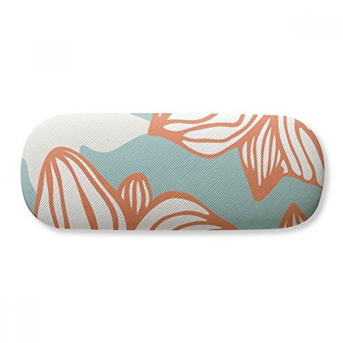 Orange Blue Flower Plant Paint Glasses Case Eyeglasses Hard Shell Storage Spectacle Box