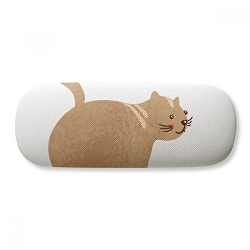 Brown Cute Cat Walking Animal Glasses Case Eyeglasses Hard Shell Storage Spectacle Box