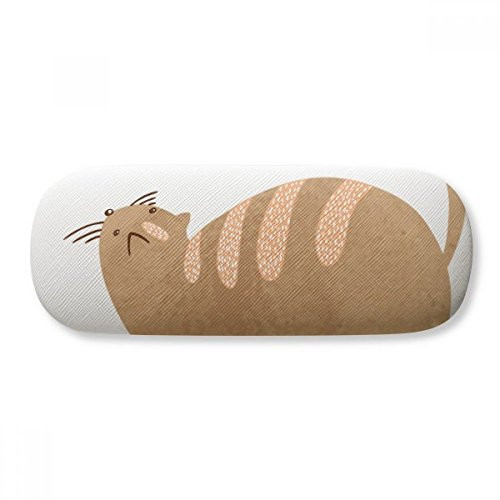 Brown Fat Cat Animal Watercolor Glasses Case Eyeglasses Hard Shell Storage Spectacle Box