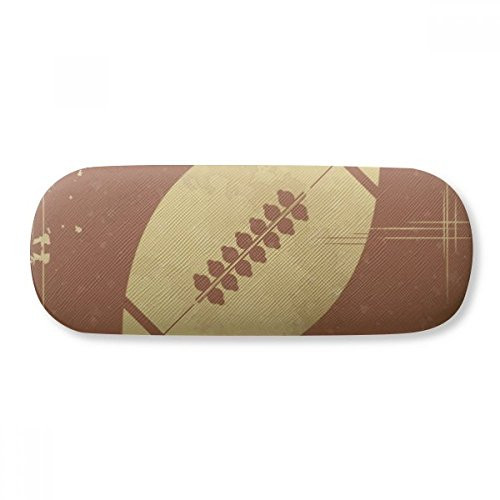 Football Sport Illustration Brown Pattern Glasses Case Eyeglasses Hard Shell Storage Spectacle Box