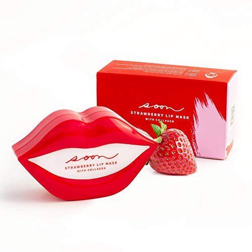 Lip Mask for Soft Lips, Strawberry Mask for Lip Care, Korean Skin Care Lip Treatment, Collagen Mask for Lip Hydration, Lip Masks with Aloe Vera -20 Sheets- - Soon Skincare Lip Mask for Soft Lips, Strawberry Mask for Lip Care, Korean Skin Care Lip Treatment, Collagen Mask for Lip Hydration, Lip Masks with Aloe Vera -20 Sheets- - Soon Skincare