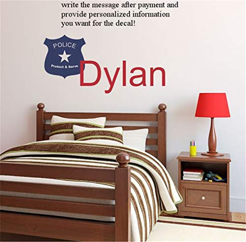 Cuikie Mural Saying Wall Decal Sticker Art Mural Home Decor Quote Personalized Name Police for Bedroom Or Nursery Kids RoomFor Nursery Bedrom
