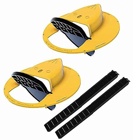 Jinmi 2 Packs New Bucket Lid Mouse Trap Rat Trap Flip Slide Bucket Lid Mouse Rat Trap Flip Slide Rat Trap Reusable Mouse Control Traps Auto Reset Sanitary Safe Mousetrap Catcher for Indoor Outdoor