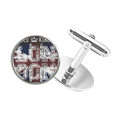DIYthinker London UK England The Union Jack Flag Mark Round Button Cuff Clip Stud Cufflinks