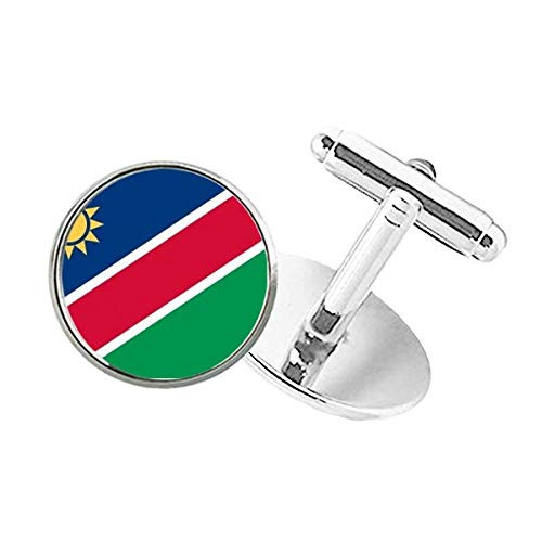 DIYthinker Namibia National Flag Africa Country Round Button Cuff Clip Stud Cufflinks