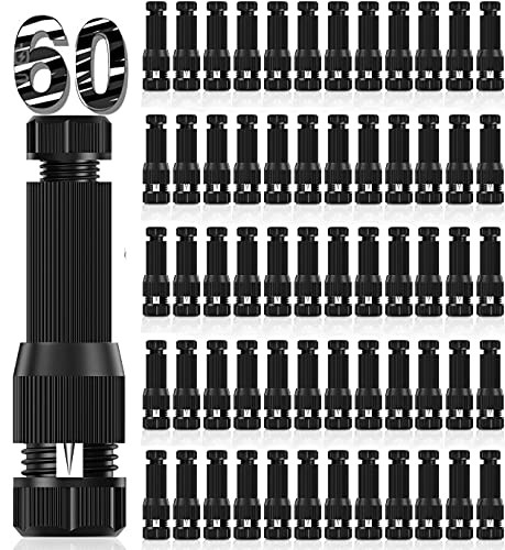 60 Pack Low Voltage Wire Connector - iCreating Landscape Lighting Connectors Waterproof Low Voltage Connectors 12-20 Gauge Low Voltage Wire Connectors for Landscape Lighting Path Lights
