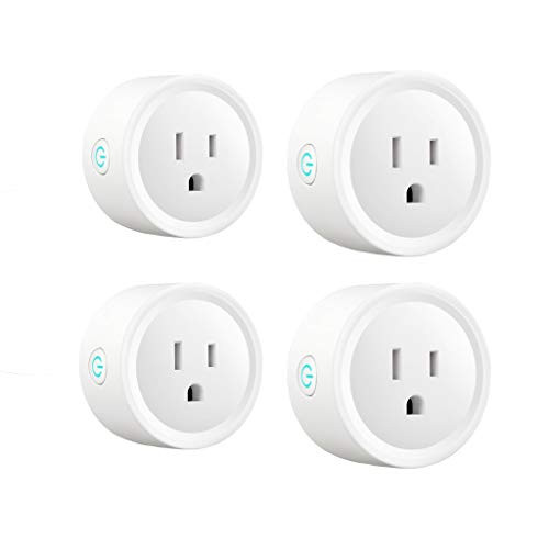 Novania 4 PCS Smart Plug WiFi Outlet, Mini Smart Socket Switch Compatible with Google Home  and  Amazon Alexa Echo, 2.4Ghz Remote Control Wireless Timer Switch Outlet,IFTTT Voice Control,No Hub Required