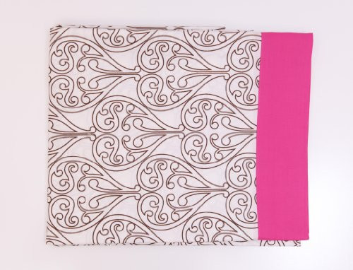 Bacati - Damask Pink and Chocolate Twin Sheet Set