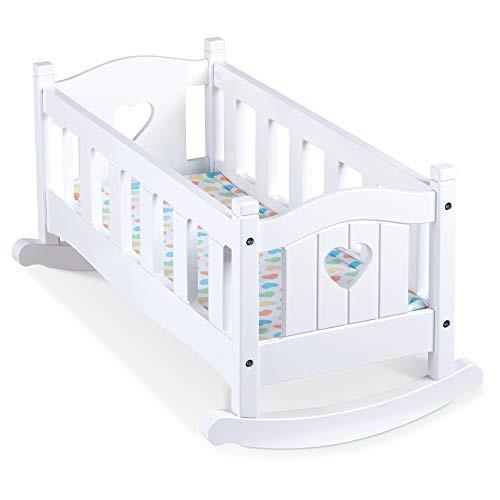 Melissa and Doug Mine to Love Wooden Play Cradle for Dolls, Stuffed Animals - White -10.2H x 18.8W x 20.7L Assembled- Melissa and Doug Mine to Love Wooden Play Cradle for Dolls, Stuffed Animals - White -10.2H x 18.8W x 20.7L Assembled-