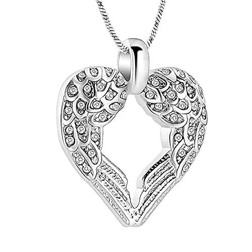 DALWWAEQE Heart Cremation Jewelry for Ashes Holder Stainless Steel Memorial Ashes Keepsake Urn Necklace
