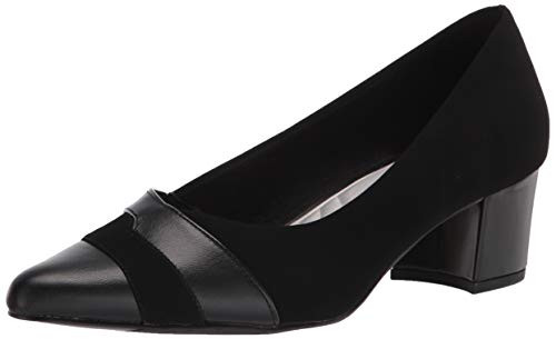 Easy Street womens Pump, Black Suede, 7.5 Wide US