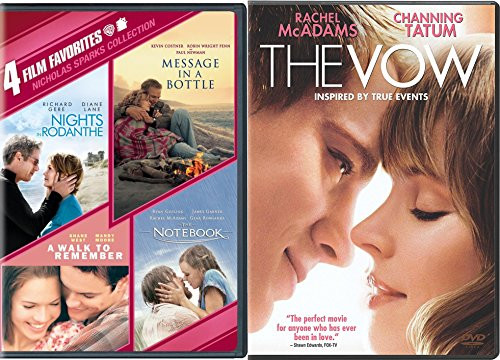 The Notebook  plus The Vow Romance Movies DVD A walk to Remember / Nights in Rodanthe / Message in a Bottle Set Double Love Twice as Much
