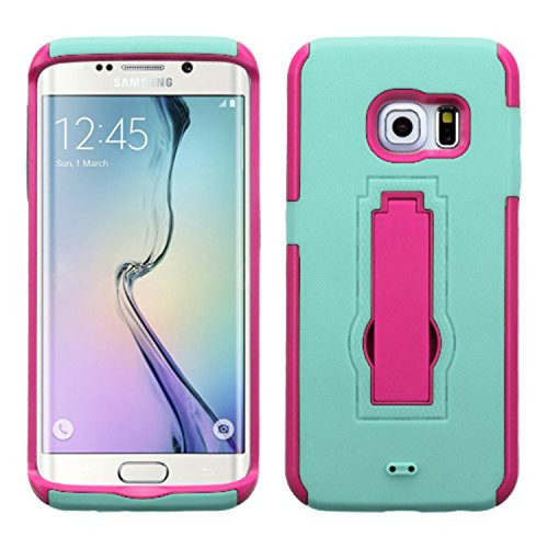 MyBat Carrying Case for Samsung G925 (Galaxy S6 Edge) - Retail Packaging - Hot Pink/Sky Blue