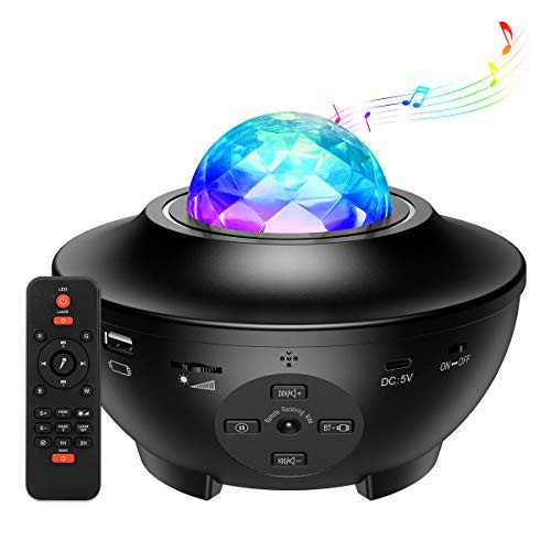 AMIR Star Projector Night Light, Projector Ocean Wave Projector, Night Light Projector with Bluetooth Music Speaker for Bedroom, Game Room, Home Theatre AMIR Star Projector Night Light, Projector Ocean Wave Projector, Night Light Projector with Bluetooth Music Speaker for Bedroom, Game Room, Home Theatre