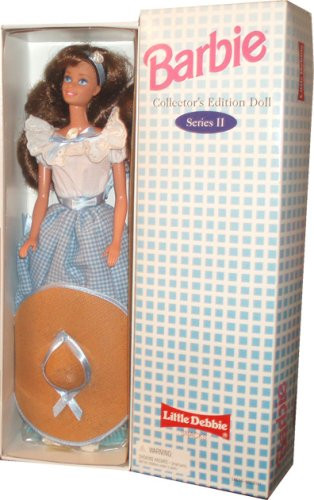 Barbie 1995 Series II Collector's Edition 12 Inch Doll - Barbie as Little Debbie Snacks' Girl with Dress, Sash, Shoes, Hair Ribbon, Hat, Hairbrush and Doll Stand