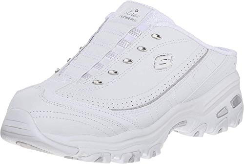 Skechers Sport Women's D'lites Bright Sky Fashion Sneaker, White/Silver, 6 W US