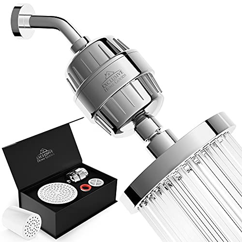 Shower Head Filter Combo Water Purifier  15 Stage Filtered Shower Head  High Pressure Water Softener Purifying Showerhead -Premium Rainfall Shower Filter Combo-