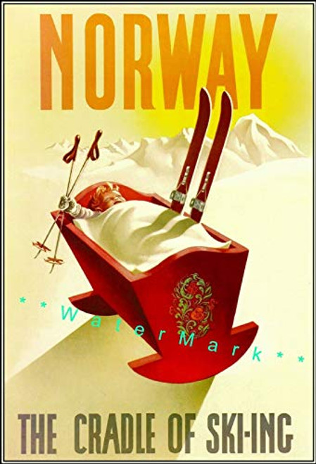 290242 Norway 1951 The Cradle Of Skiing Travel Winter Poster Print 24x18 Decor Wall