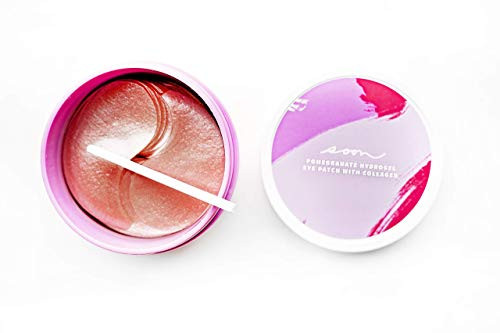 Hydrating Under Eye Mask for Dark Circles, Collagen Eye Mask, Korean Beauty Hydrogel Eye Patch, Eye Masks for Puffy Eyes, Pomegranate -30 Pairs- - Soon Skincare