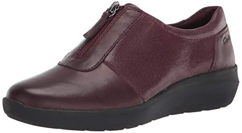 Clarks womens Kayleigh Sail Loafer, Burgundy Interest Suede Combi, 6 Wide US