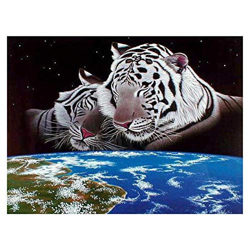 1000 Piece Jigsaw Puzzle, Tiger and Planet Floor Puzzle for Kids Adults-26x38cm