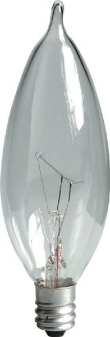 GE 16050 60-Watt Candelabra Base Bent Tip Light Bulb, Crystal Clear, 4-Pack