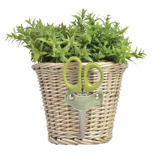 Esschert Design Wicker Flower Pot with Herb Scissors, Small