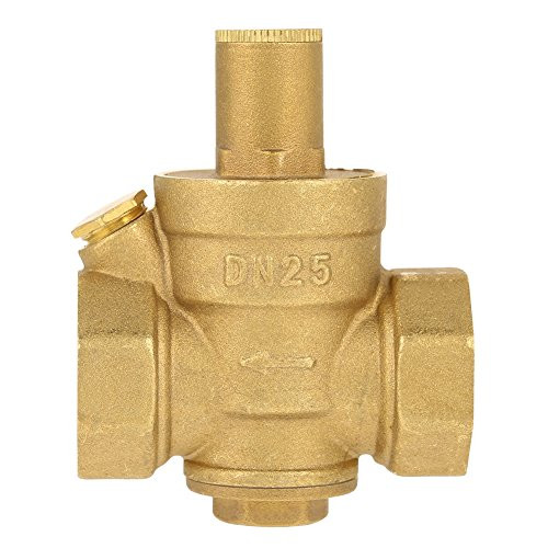 Asixx Pressure Reducing Valve, 1pc Brass Adjustable Water Pressure Reducing Regulator Valve Relief Valve DN25, 1 Inch