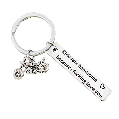 Hibetek Ride Safe Keychain Biker Keychain Ride Safe Handsome Because I Fucking Love You Keychain Motocycle Keychain Gift for Boyfriend Husband Dad -Ride Safe Keychain- Hibetek Ride Safe Keychain Biker Keychain Ride Safe Handsome Because I Fucking Love You Keychain Motocycle Keychain Gift for Boyfriend Husband Dad -Ride Safe Keychain-
