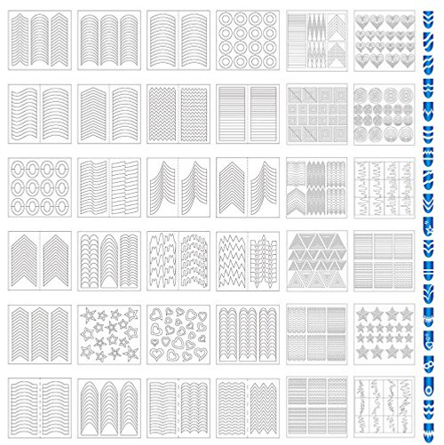 HipGirl Nail Art Supplies-Nail Art Pen, Nail Art Stickers French Tip Guides, Nail Stencil Sticker Sheets Set, Nail Wrap Nail Decals Nail Vinyls Nail Stickers -36 Sheets Nail Guides- HipGirl Nail Art Supplies-Nail Art Pen, Nail Art Stickers French Tip Guides, Nail Stencil Sticker Sheets Set, Nail Wrap Nail Decals Nail Vinyls Nail Stickers -36 Sheets Nail Guides-