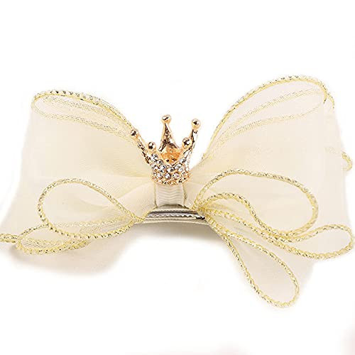 TANSHE Bow Bowknot Hairpin Baby Hair Clips Headdress 3D Crown Top Clips for Baby Girl Hair Accessories-Yellow- TANSHE Bow Bowknot Hairpin Baby Hair Clips Headdress 3D Crown Top Clips for Baby Girl Hair Accessories-Yellow-