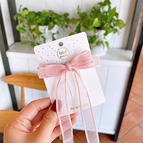 Xiweier 2Pcs/Set Hairpins,Chiffon Ribbon Hairpin Braided Hair Clips Bowknot Hairpin Hair Accessories Headwear-Pink-