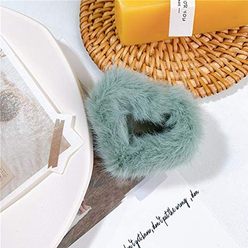 Hair Crab Claws for Women Girls Korean Heart Geometric Hairpins, Plush Heart Sweet Cute Geometric Hair Claw Claw Clip Hair Crab Hairgrips-Green- Hair Crab Claws for Women Girls Korean Heart Geometric Hairpins, Plush Heart Sweet Cute Geometric Hair Claw Claw Clip Hair Crab Hairgrips-Green-