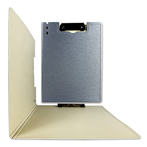 TOTiyea Clipboard Folder, File Cover Folder Clipboard with Single Metal Clip,Silver Clipboard for Letter Size or A4 Size,Striped,1 Pack