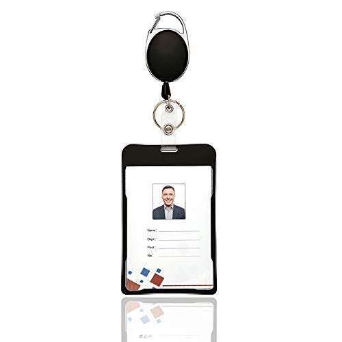ID Badge Holders,Badge Reels Retractable,Badge Reel,Retractable Badge Clip,Badge Clip,ID Badge Clip Retractable,Retractable Badge Holders -Black,Retractable-