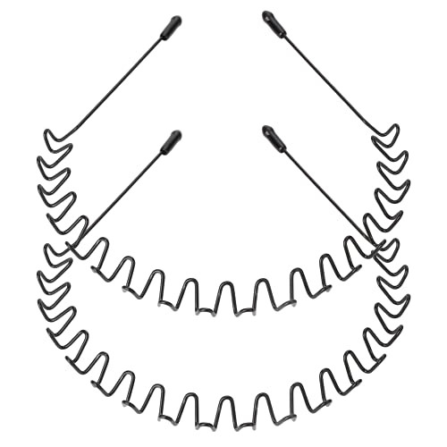 Molain 2PCS Metal Hair Bands Headbands Black Wavy Spring Headband Hoop Clips Elastic Non Slip Headwear Hair Hoop Accessories for Sports Outdoor Molain 2PCS Metal Hair Bands Headbands Black Wavy Spring Headband Hoop Clips Elastic Non Slip Headwear Hair Hoop Accessories for Sports Outdoor