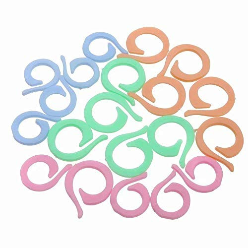 ZheJia Crochet Stitch Markers Clip -Assorted Color- Split Stitch Marker Rings Multi-Colored Knitting Stitch Counter Rings 40 pcs