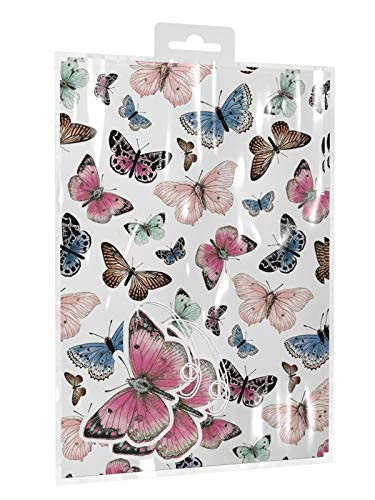 Butterfly Design Wrapping Paper Gift Wrap Including 2 Sheets  and  2 Tags