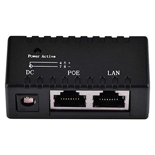 Zerone POE Injector Splitter Power Over Ethernet Injector Adapter for LAN Network-Black-