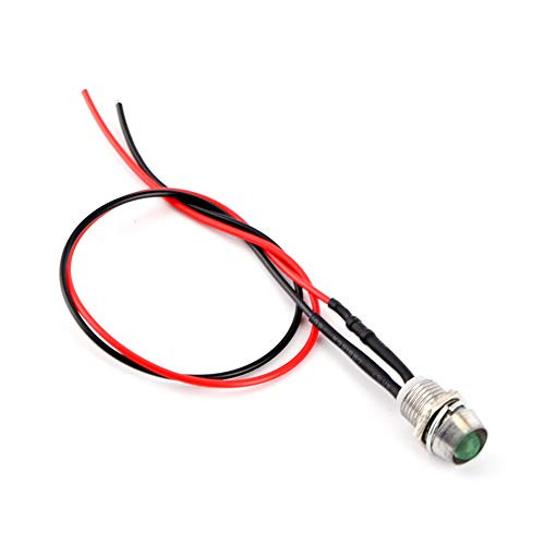 4 Pcs 12v 8mm Indicator Lamp LED Panel Pilot Dash Warning Light Dashboard Panel Warning Lamp for Car Van Boat -Green-