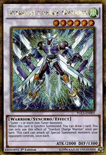 Yu-Gi-Oh - Stardust Charge Warrior -PGL3-EN005- - Premium Gold: Infinite Gold - 1st Edition - Gold Secret Rare